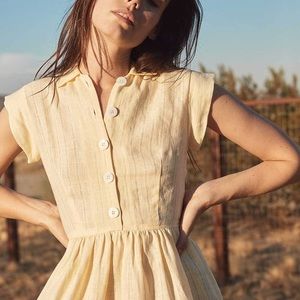 Christy Dawn Piper Midi Dress Buttercup Linen Sz S